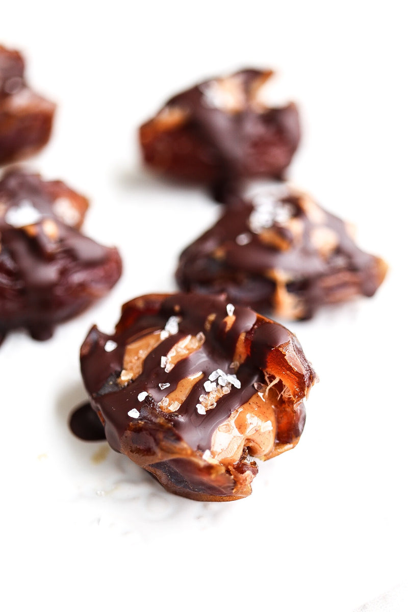 Chocolate Coated Peanut Butter Stuffed Dates