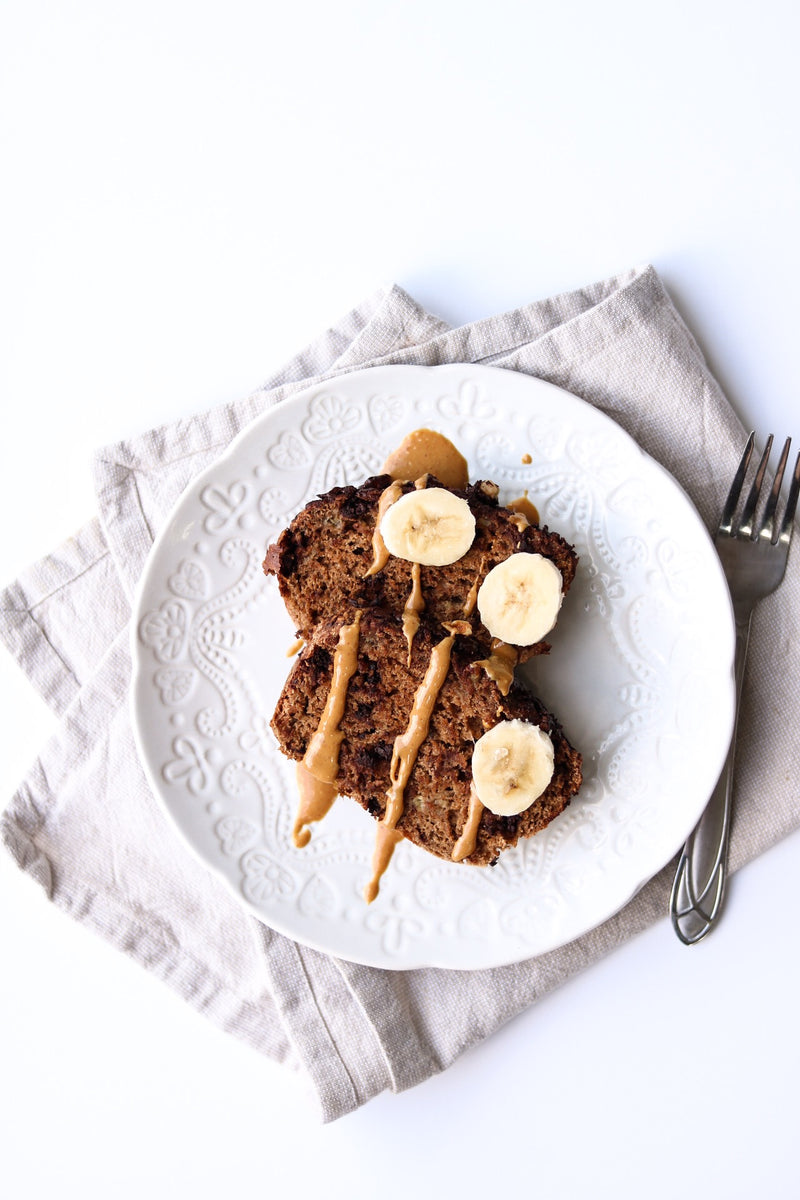 Vegan chocolate chip bananan bread