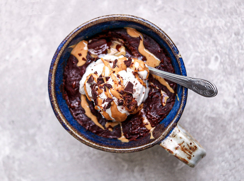 Dark Chocolate Peanut Butter Mug Cake