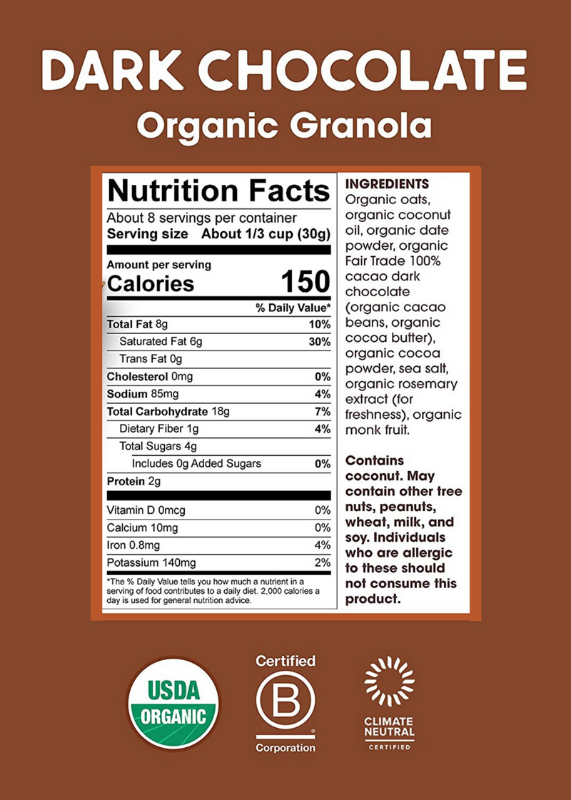 chocolate granola sugar nutrition facts